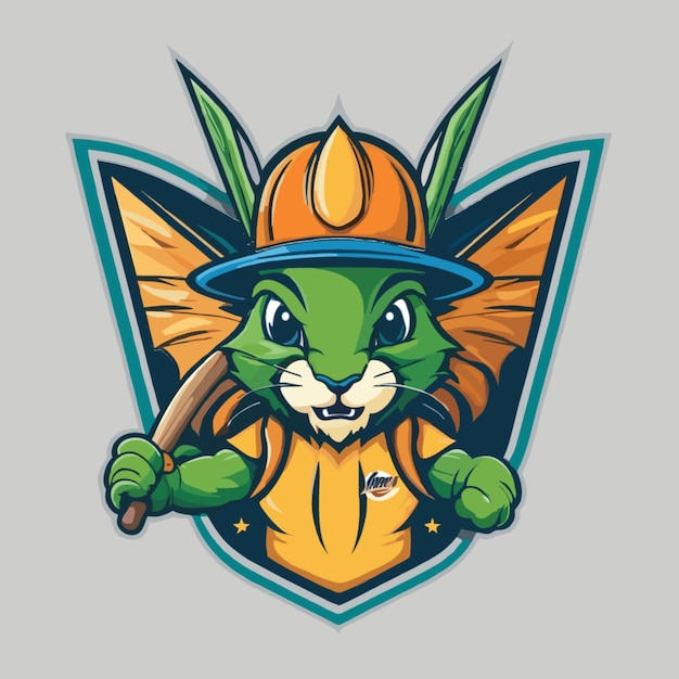 Cricket mascot vector on a white background