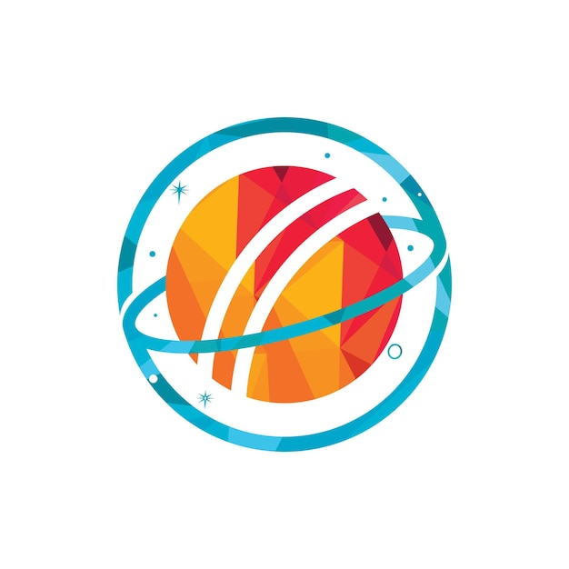 Cricket planet vector logo design