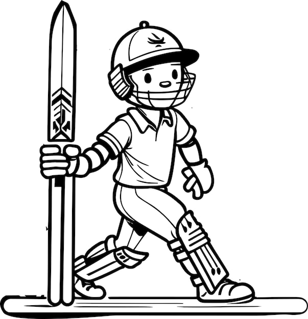 Cricket player clipart 4