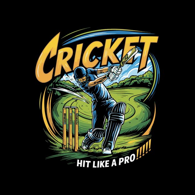 Vector cricket player pose