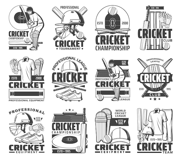 Cricket sport game icons