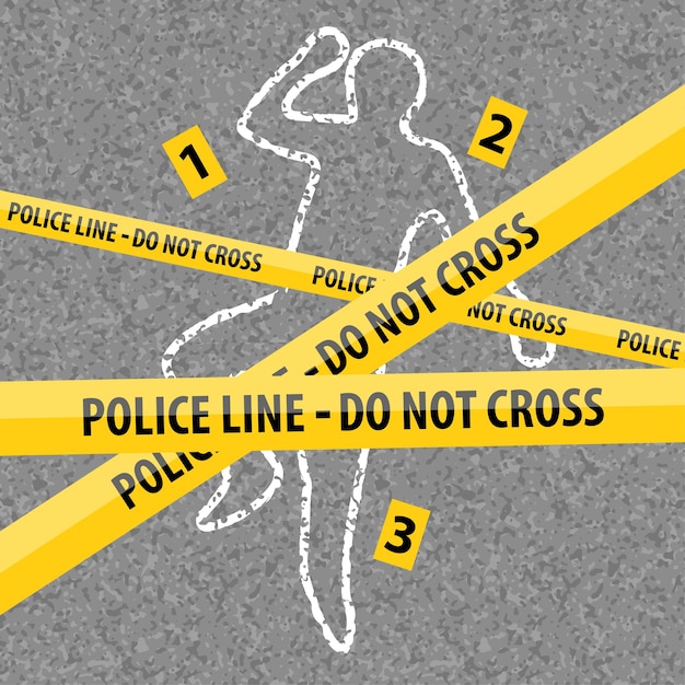 Crime Scene Contour Body with Chalk