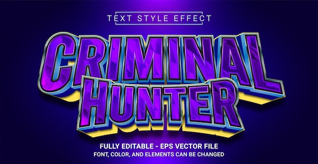 Criminal Hunter Text Style Effect Editable Graphic Text Template