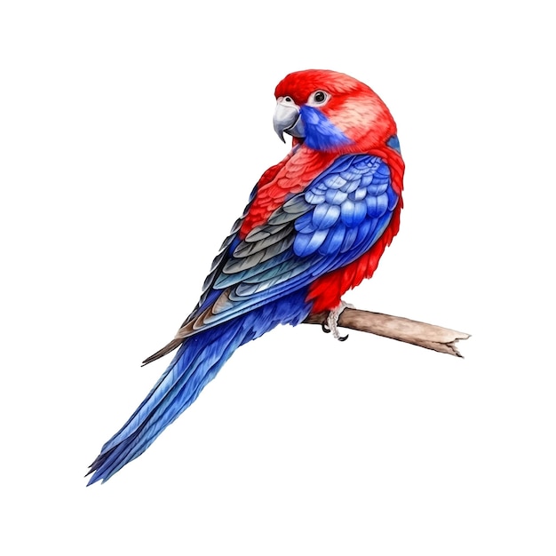 Crimson Rosella watercolor paint