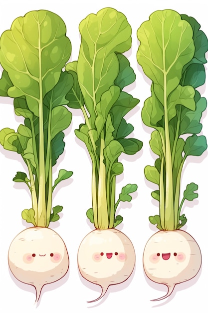 Crisp Daikon Radishes with White Smooth Skin