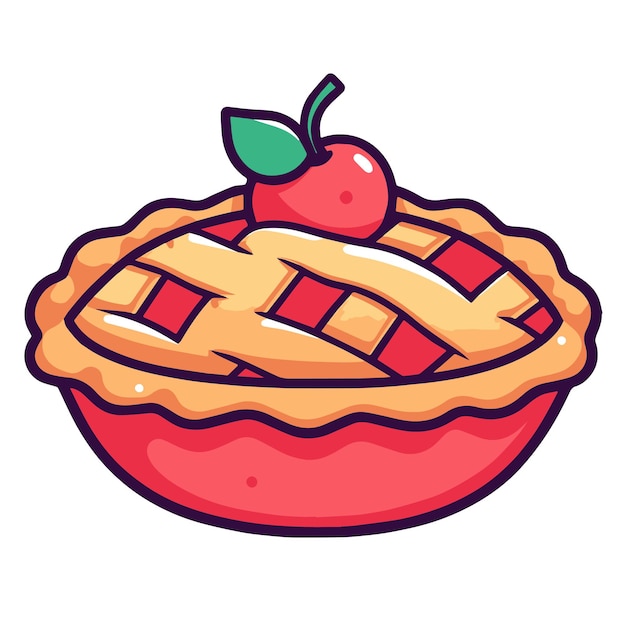 Crisp vector illustration of an apple pie icon ideal for food packaging or culinary designs