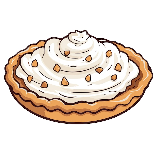 Crisp vector illustration of a Banoffee Pie icon perfect for food packaging or culinary designs