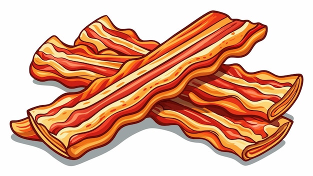 Vector crispy bacon strips cut out transparent