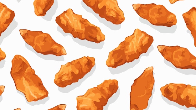 Vector crispy fried chicken seamless pattern fast food background