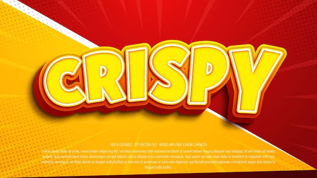 Crispy snack 3d style editable text effect