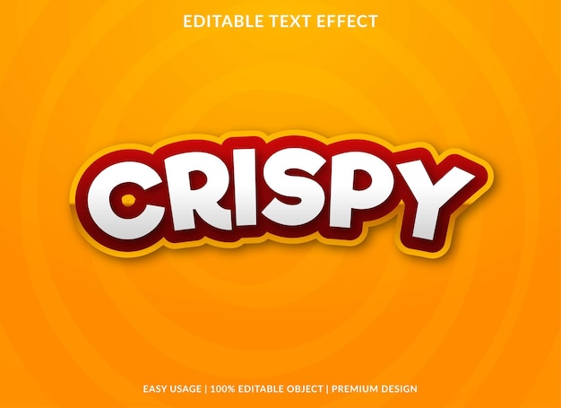 crispy text effect editable template premium vector