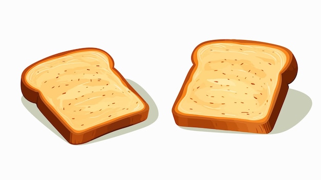 Crispy Toast Bread Isolated Icon on White Background