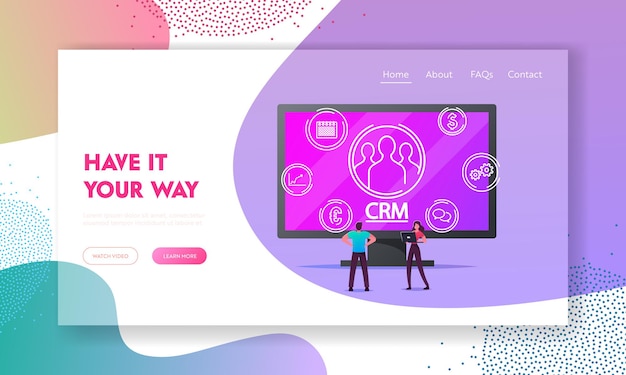 Crm System, Customer Relationship Management Landing Page Template