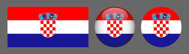 Croatia Flag Set Collection Vector