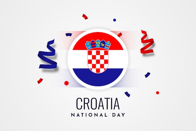 Croatia national day illustration template design