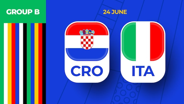 Croatia vs Italy football 2024 match versus 2024 group stage championship match versus teams intro sport background championship competition