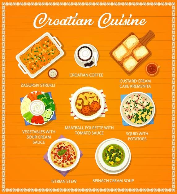 Croatian food cuisine restaurant menu dishes