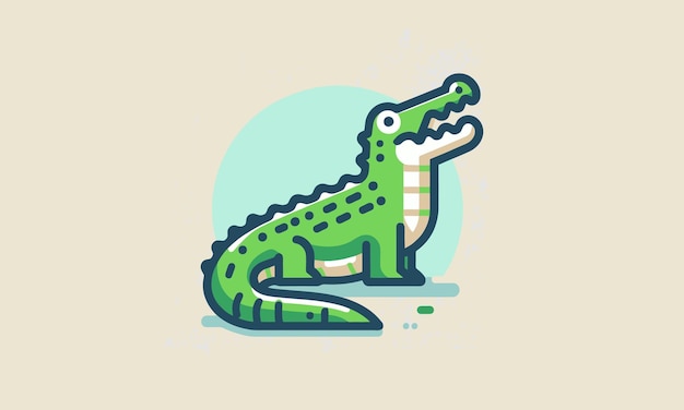 crocodile green vector illustration flat design