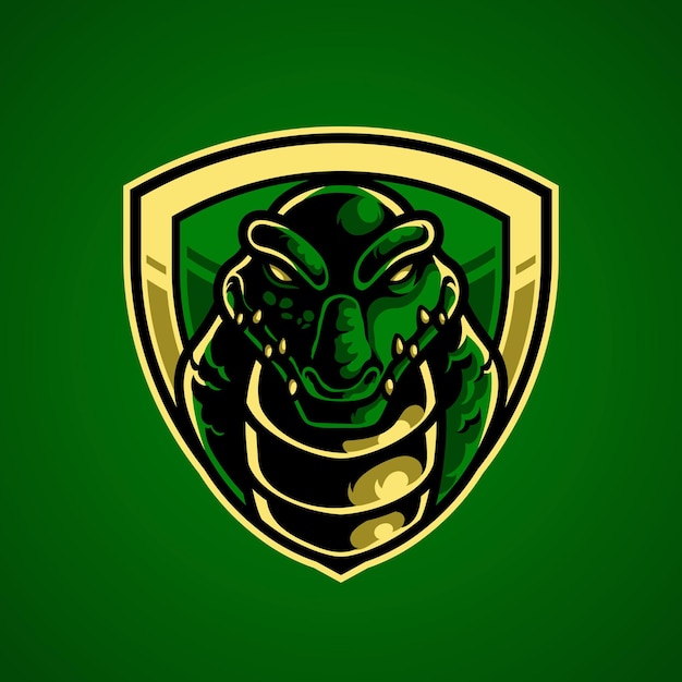 Crocodile Head E Sport Mascot Logo