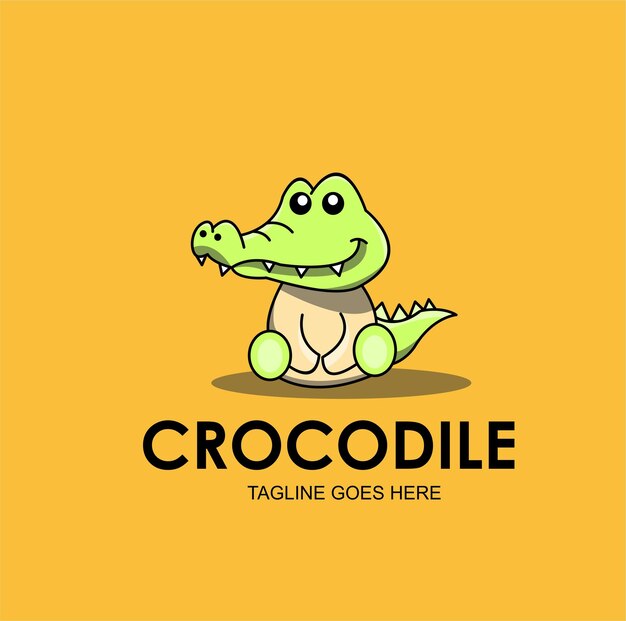 Vector crocodile icon logo design illustration template