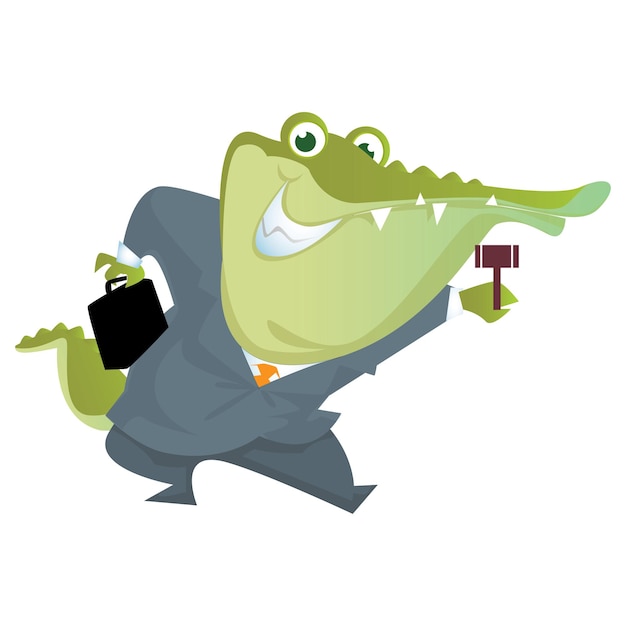 crocodile judge justice mascot character vector element