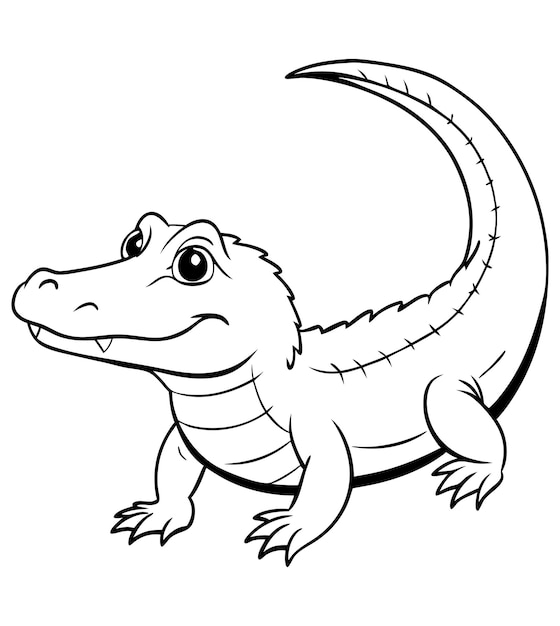 Crocodile line art