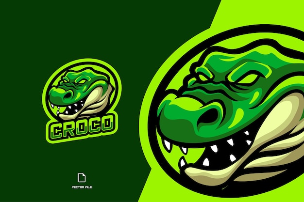 crocodile  mascot esport logo for game team