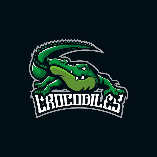 Crocodile mascot logo design vector with modern illustration concept style for badge, emblem and t shirt printing. Angry crocodile illustration for sport and esport team.