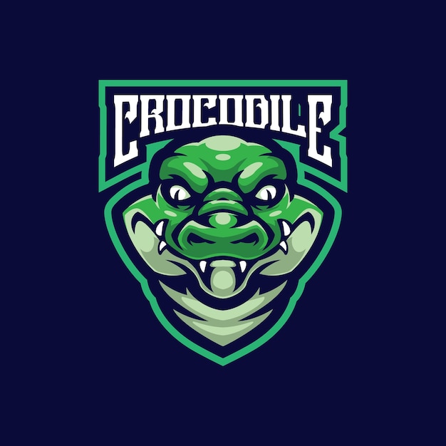 Crocodile mascot logo design vector with modern illustration concept style for badge emblem and t shirt printing Head crocodile illustration for sport and esport team