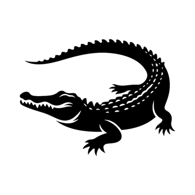 Crocodile silhouette vector illustration