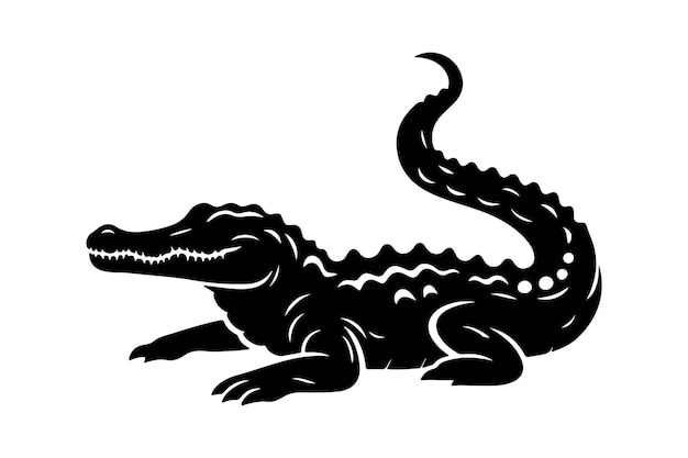 Crocodile silhouette vector illustration