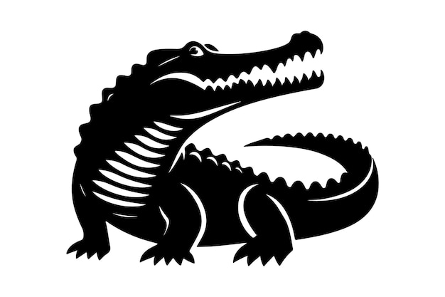 Crocodile silhouette vector illustration