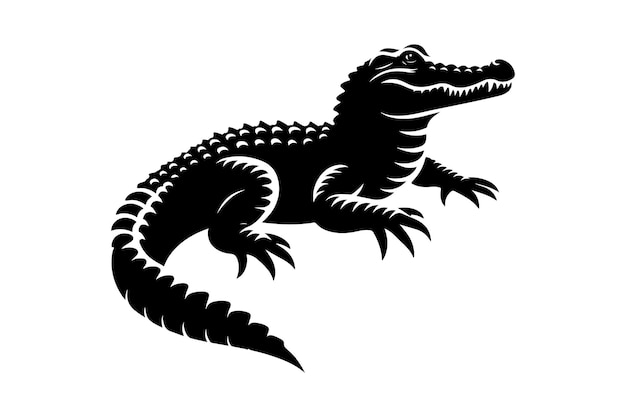 Crocodile silhouette vector illustration