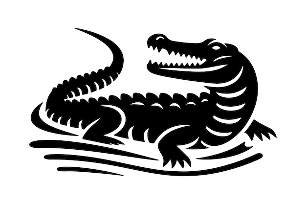 Crocodile silhouette vector illustration