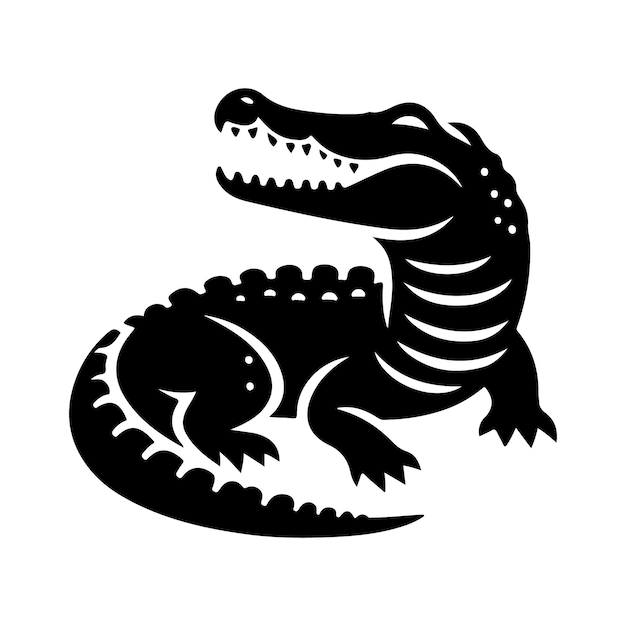 Crocodile silhouette vector illustration