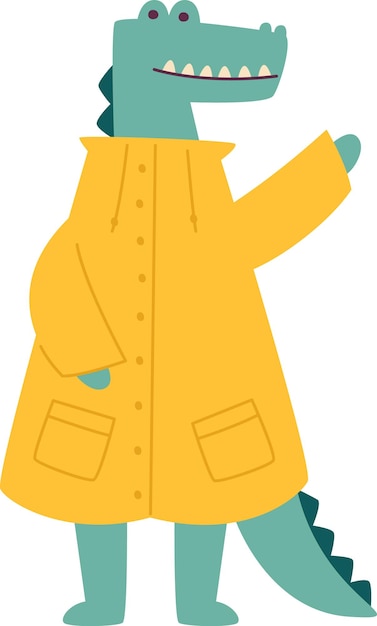 Crocodile Wearing Raincoat