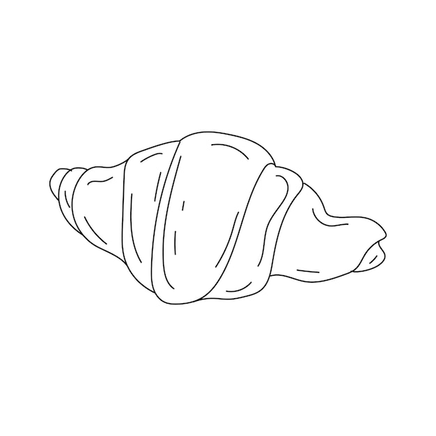 Croissant hand drawn. Editable outline