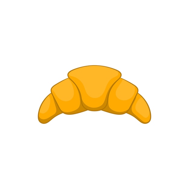 Croissant icon in cartoon style on a white background