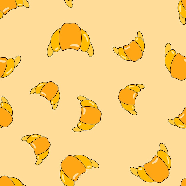 Croissant seamless pattern Vector croissant background for design