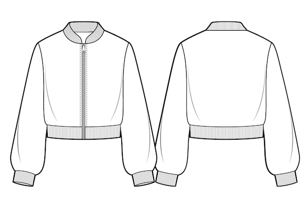 Vector crop bomber jacket casual clothing