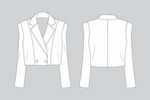 cropped blazer woman short blazer blazer woman blazer technical fashion illustration