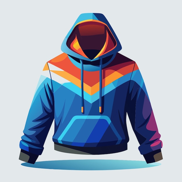 cropped blue hoodie mockup hoodie mockup template on white back ground vector illustration flat 2