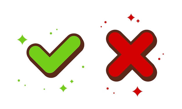 Cross and check. Do and don't mark symbol icon