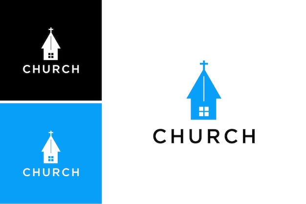 cross church logo design illustration