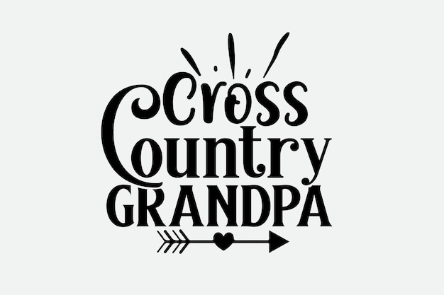 Cross country grandpa logo with an arrow and words cross country grandpa