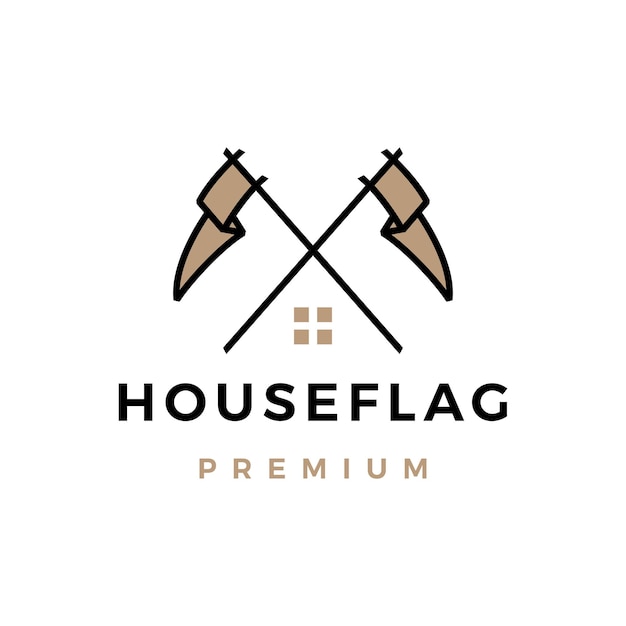 Cross flag house home logo vector icon illustration