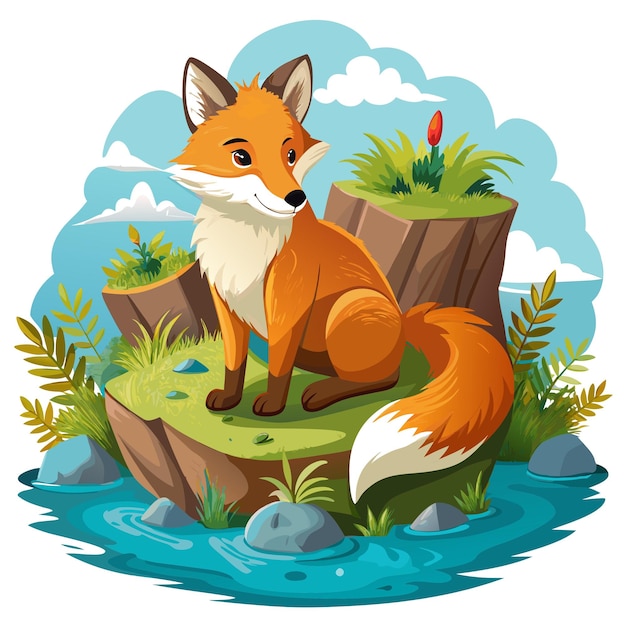 Cross Fox rejected rests island vector