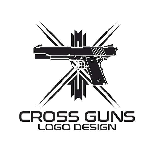 Cross Guns Vector Logo Design