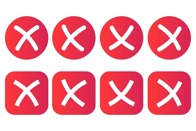 Cross mark circle and squares icon vector