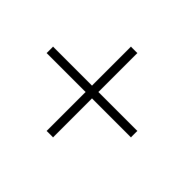 Cross mark icon for website and app